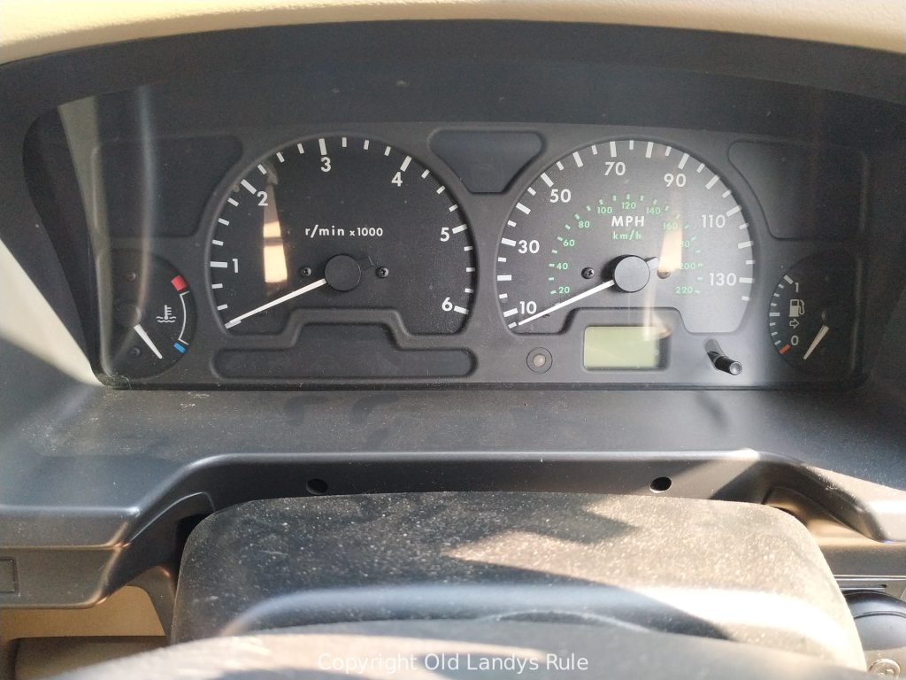 A Discovery 2 dashboard clock cluster, in situ.